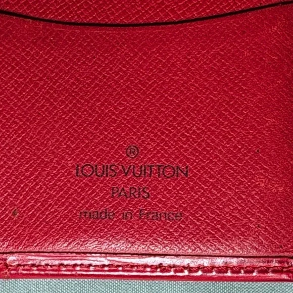 Louis Vuitton Red Epi Leather Card Holder Wallet Made in France Pouch Slim Fair - Picture 8 of 12